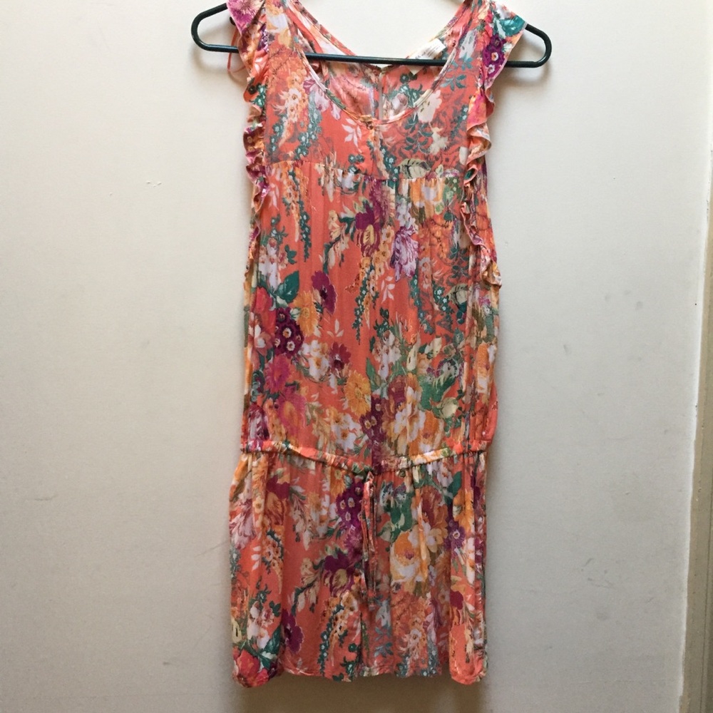 ☀️Zara W&B Collection Floral Print Coral Romper
